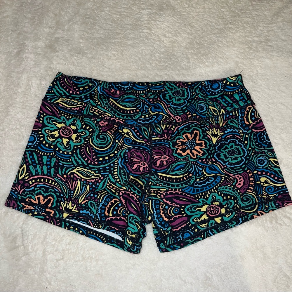 Born Primitive Neon Tribal Print Multi Color Shorts XXL